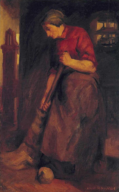 Painting study of Woman Sweeping